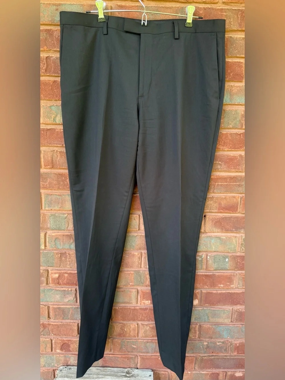 Banana Republic Marzotto Super 120S Wool Dress Pants Men's 34 X32 Black Slim Fit